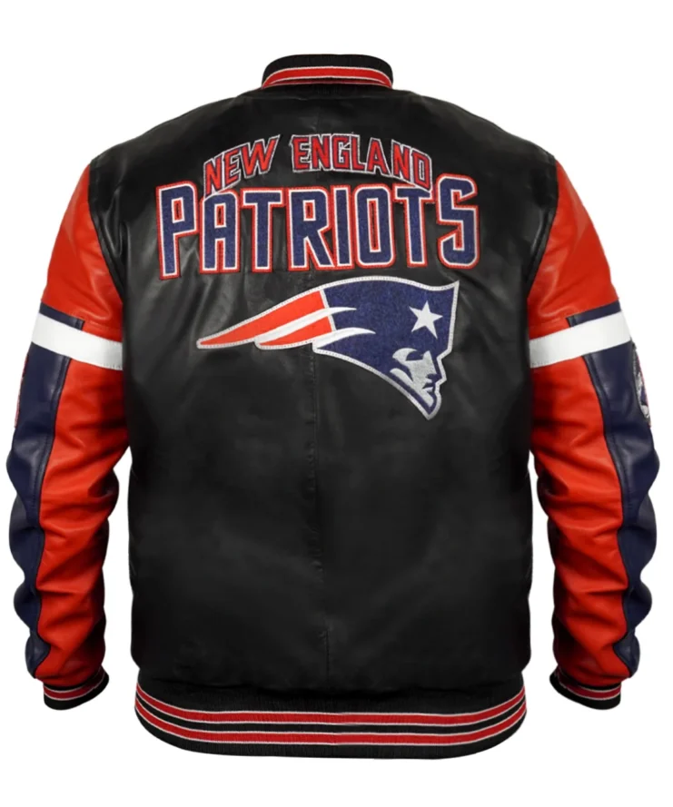 New England Patriots Black Varsity Full-Zip Leather Jacket For Men and Women