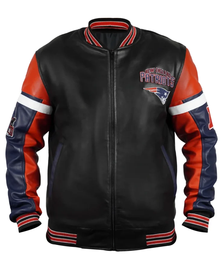 New England Patriots Black Varsity Leather Jacket