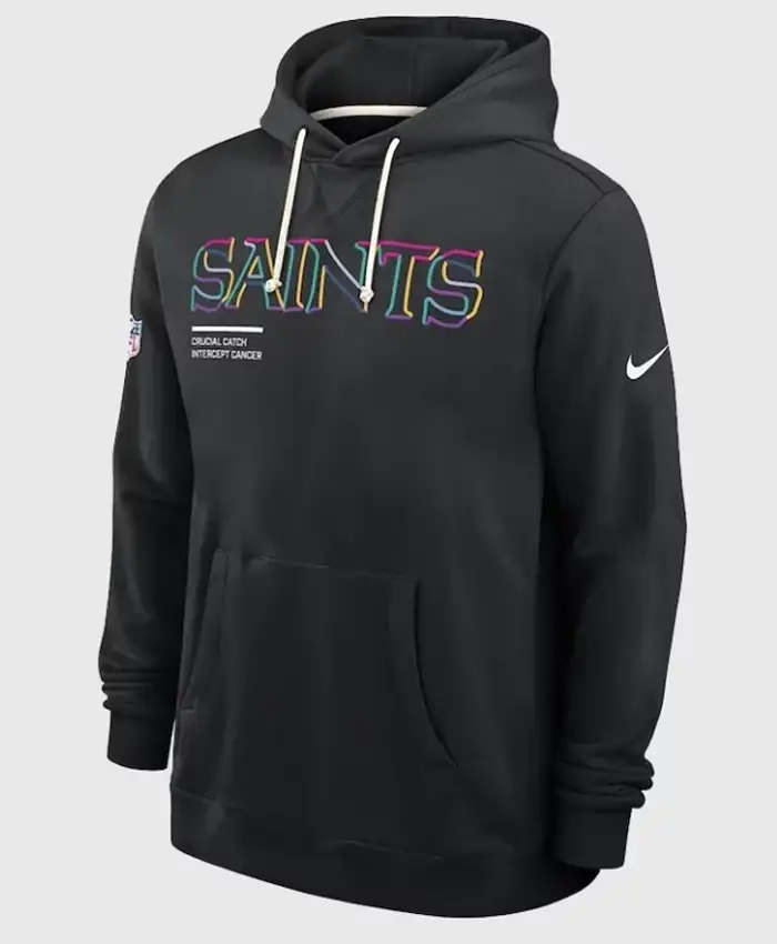 New Orleans Saints 2025 Crucial Catch Black Hoodie