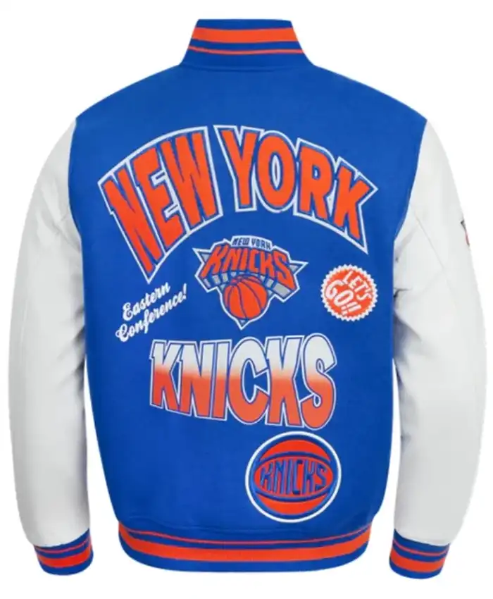 New York Knicks Turn It Up Wool Varsity Jacket For Sale