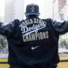 Nike Dodgers World Series Black Letterman Jacket For Sale