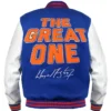 OVO The Great One Blue And White Wayne Gretzky Varsity Jacket
