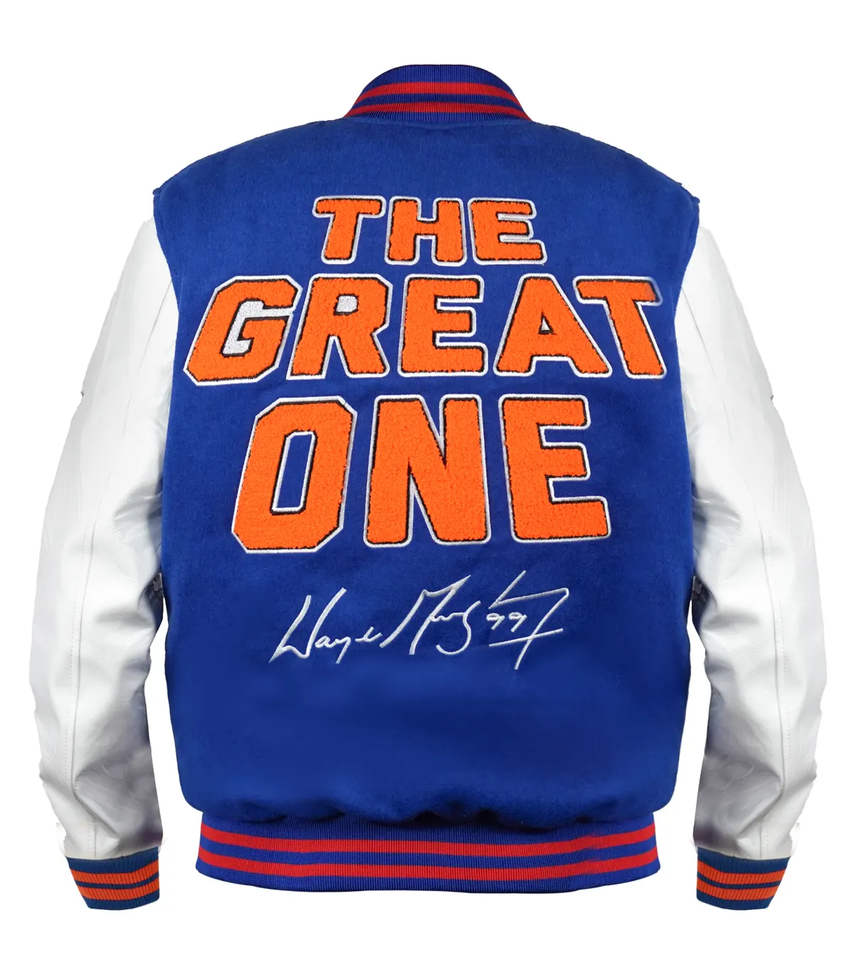 OVO The Great One Blue And White Wayne Gretzky Varsity Jacket