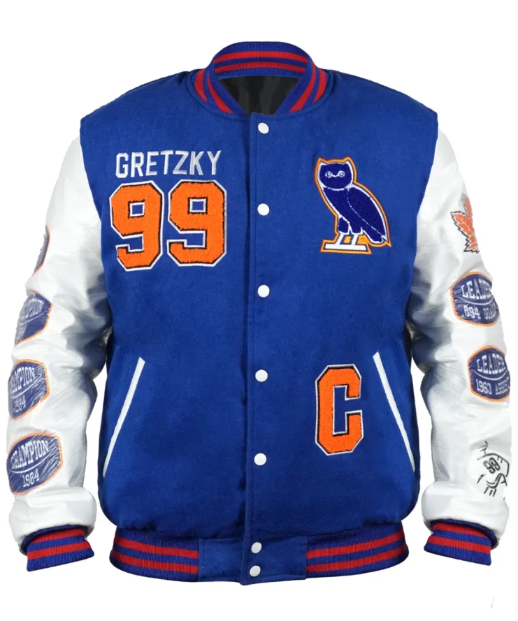 OVO The Great One October’s Very Own Wayne Gretzky Varsity Jacket Blue