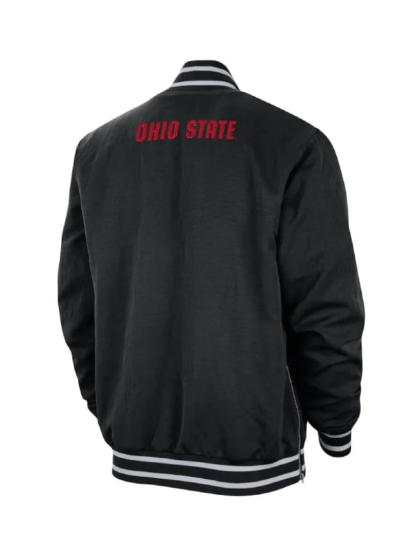Ohio State Buckeyes football team Nike Black Bomber Jacket