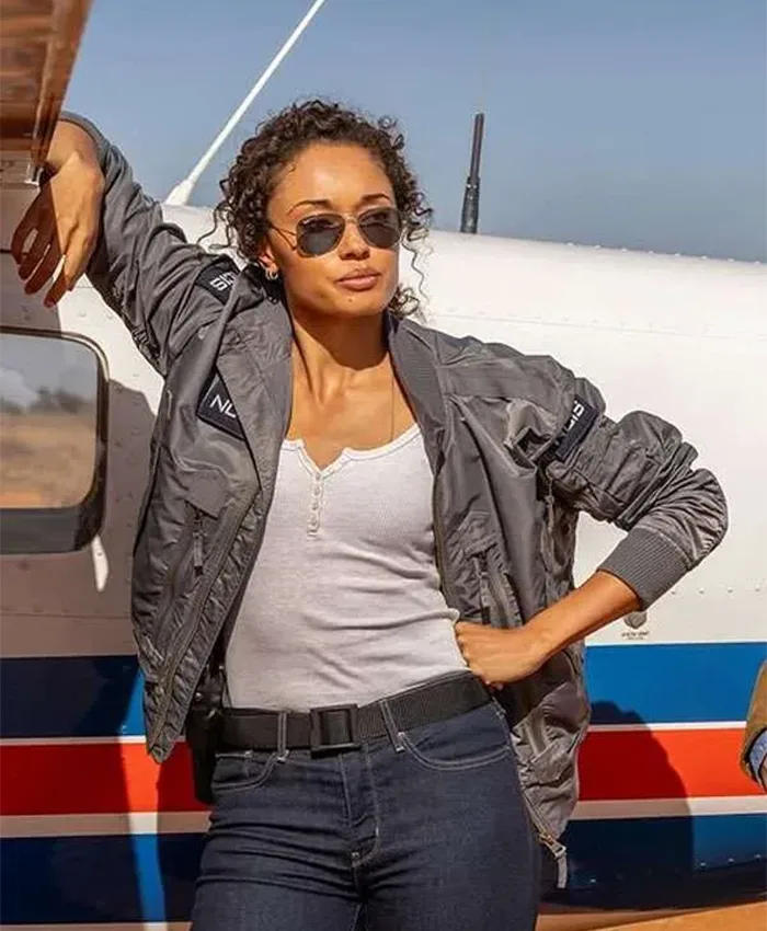 Olivia Swann NCIS Sydney S03 Grey Bomber Jacket