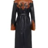 Paris Fashion Week Tiffany Hsu Acne Belted Paneled Black and Brown Coat