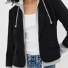 Peyton Ramsey Elsbeth S03 Black Hooded Blazer For Sale