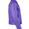 Philadelphia Eagles Quarterback Jalen Hurts Purple Biker Jacket