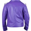 Philadelphia Eagles Quarterback Jalen Hurts Purple Biker Leather Jacket