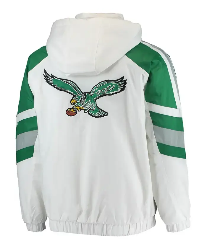 Philadelphia Eagles White Hooded Jacket For Sale