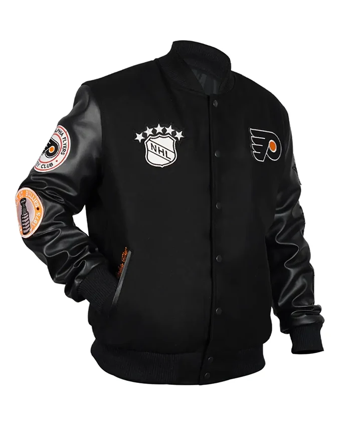 Philadelphia Flyers Black Out Team Logo Jacket For Sale