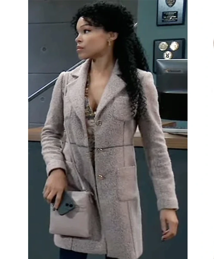 Portia Robinson General Hospital Grey Wool Coat
