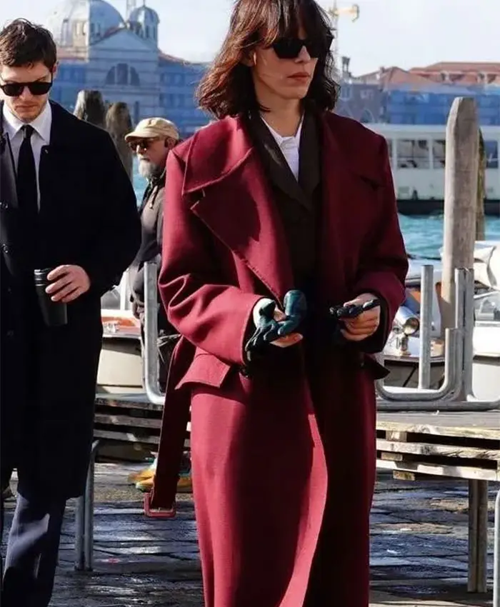 Rebecca Hall The Beauty Maroon Trench Coat For Sale