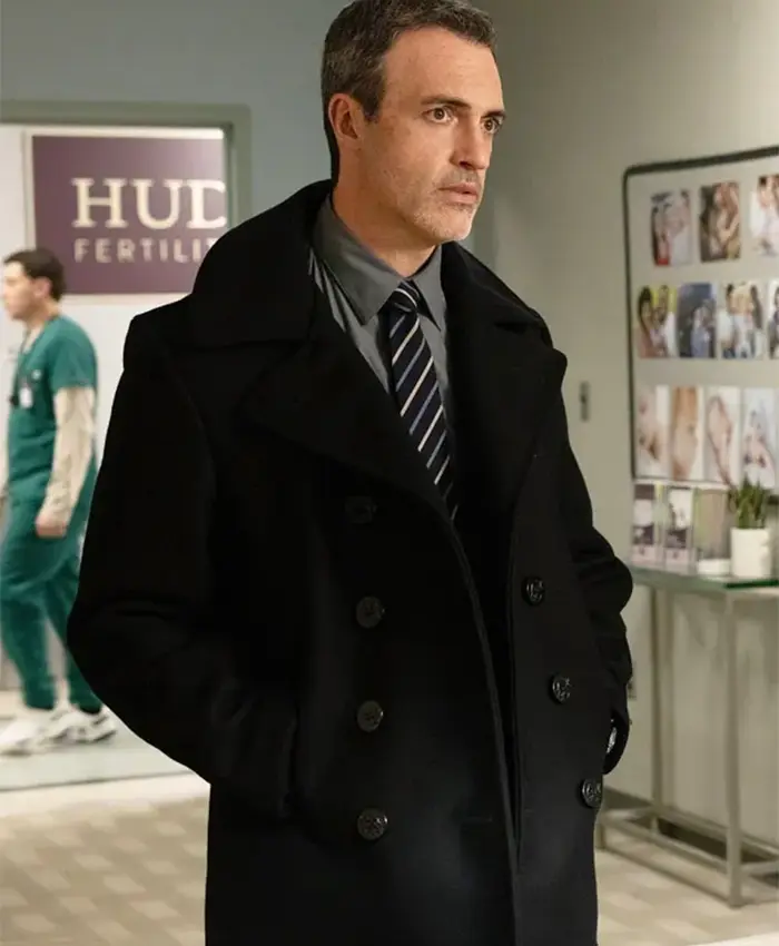 Reid Scott Law and Order Black Peacoat