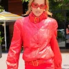 Rita Ora NYC Red Quilted Jacket