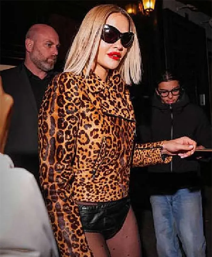 Rita Ora Spring Summer 2026 Leopard Print Jacket For Sale
