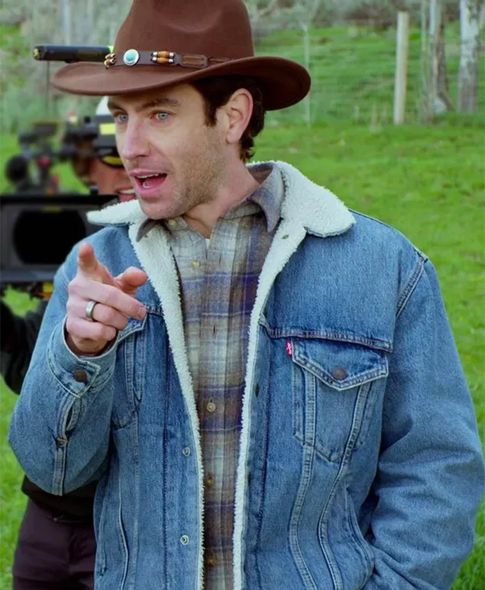 Robbie Simpson Finding Mr Christmas S02 Denim Shearling Jacket