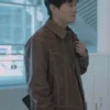 Ryu Kyung soo Our Unwritten Seoul S01 Brown Leather Jacket For Sale