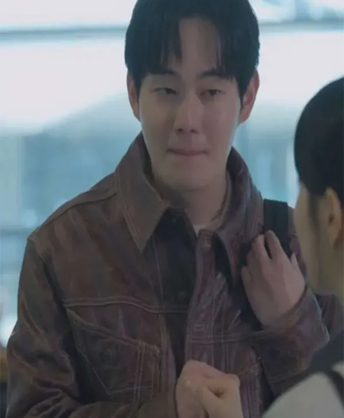 Ryu Kyung soo Our Unwritten Seoul S01 Brown Leather Jacket