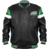 Saskatchewan Roughriders Black Leather Varsity Jacket