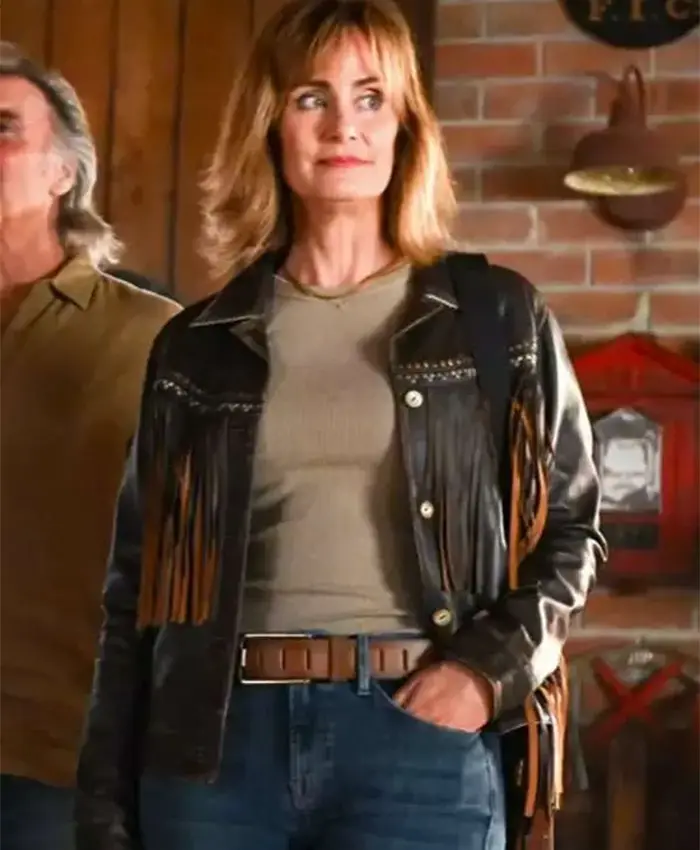 Sharon Leone Fire Country S03 Fringe Leather Jacket
