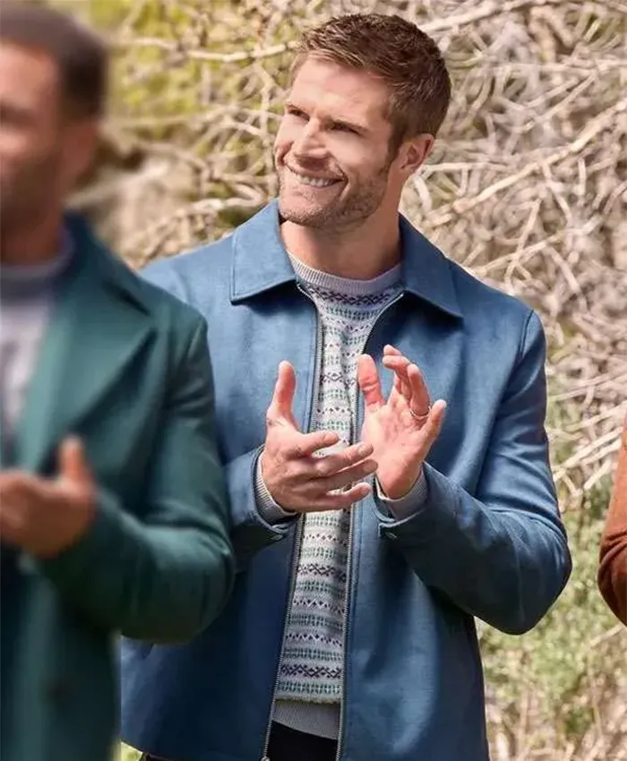 Shop Davey Fisher Finding Mr Christmas S02 Blue Suede Jacket