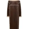 Shop Gigi Hadid NYC 2025 Shearling Brown Leather Coat