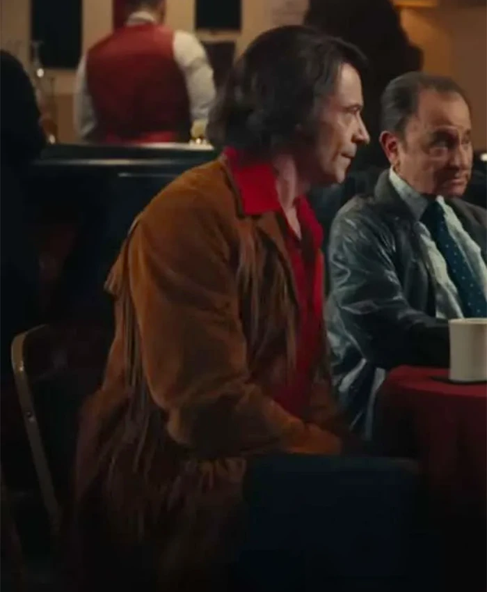 Shop Hugh Jackman Song Sung Blue Brown Fringe Jacket