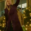 Shop Jessy Schram A Suite Holiday Romance Maroon Wool Coat