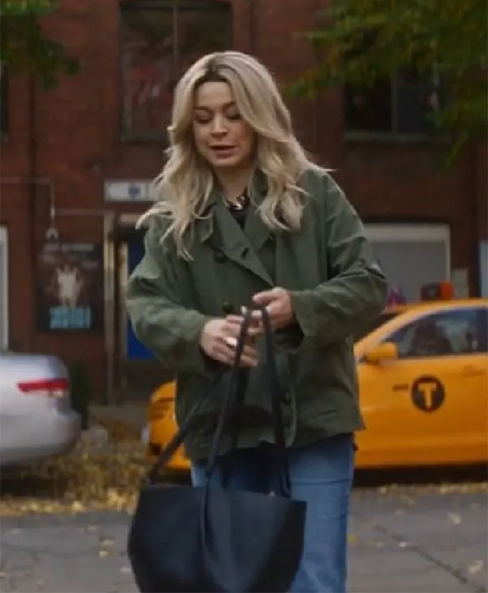 Shop Julia Chan Ripple S01 Green Coat