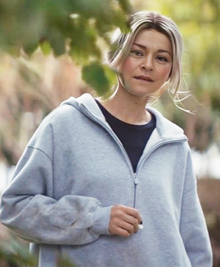 Shop Julia Chan Ripple S01 Grey Half Zip Hoodie