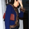 Shop Kendall Jenner Holiday Party Blue Fur Blazer