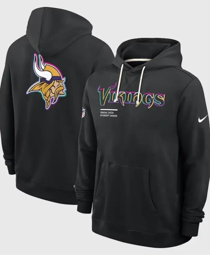 Shop Minnesota Vikings 2025 Crucial Catch Black Hoodie