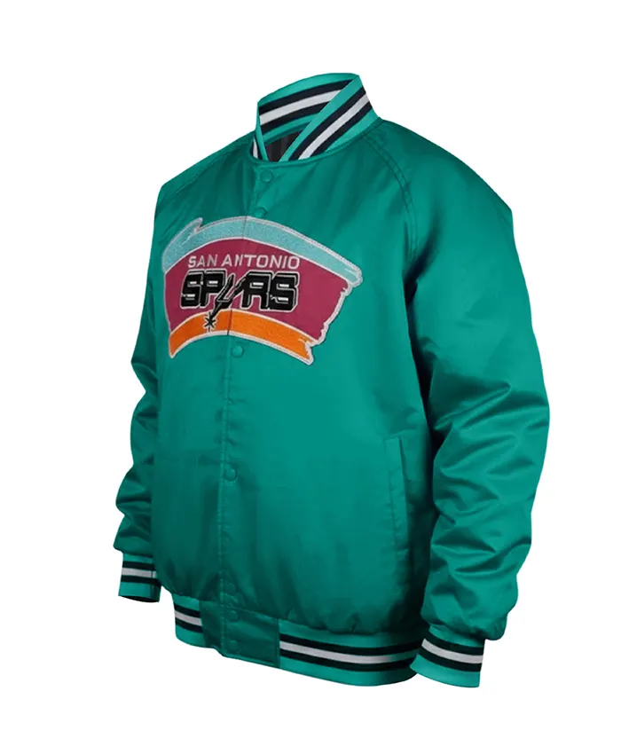 Shop NBA San Antonio Spurs Satin Bomber Jacket
