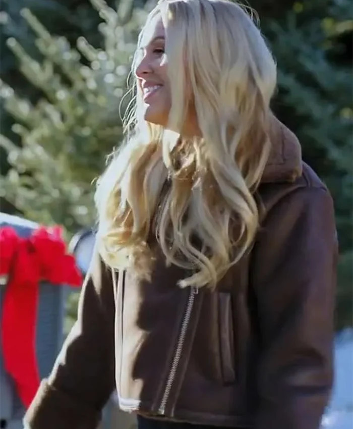 Shop Natalie Hall A Wild West Christmas Brown Shearling Jacket