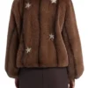 Shop Sveta Elsbeth S03 Brown Star Fur Jacket