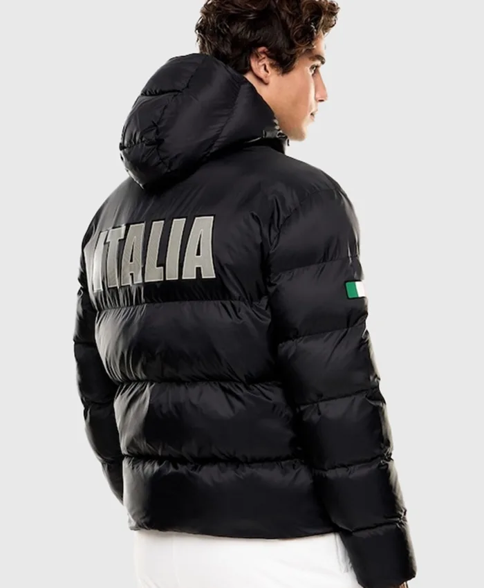 Winter Olympics 2026 Team Italy EA7 Black Puffer Jacket