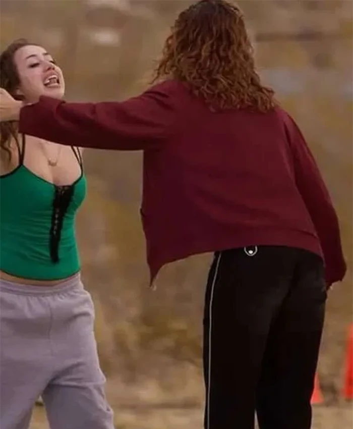 Shop Zendaya Euphoria S03 Red Cotton Jacket