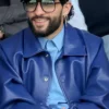 Sofiane Pamart Blue Leather Jacket For Sale