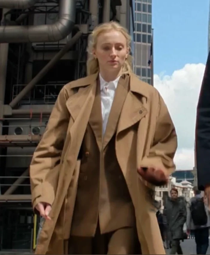 Sophie Turner Steal Brown Trench Coat