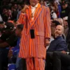 Spike Lee New York Knicks 2025 Striped Suit