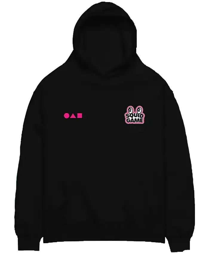 Squid Game VANDY THE PINK Soldiers Printed Black Pullover Hoodie