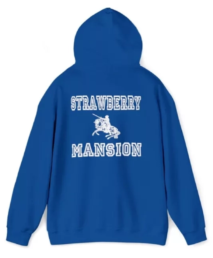 Strawberry Mansion Hoodie Blue Back
