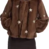 Sveta Elsbeth S03 Brown Star Fur Jacket For Sale