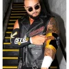 TNA Wrestler Mike Santana Bornnasty Leather Vest-left