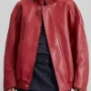 Taylor Swift Chiefs vs Broncos Red Leather Jacket For Sale