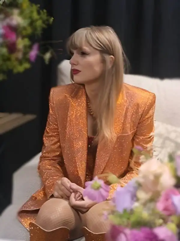 Taylor Swift The End Of An Era Orange Sequin Blazer
