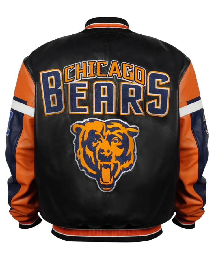Team Chicago Bears Multicolor Leather Bomber Jacket For Men And Women