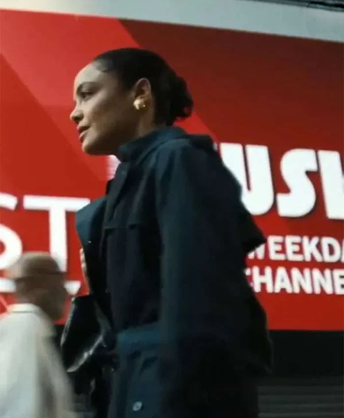 Tessa Thompson His and Hers S01 Black Trench Coat For Sale